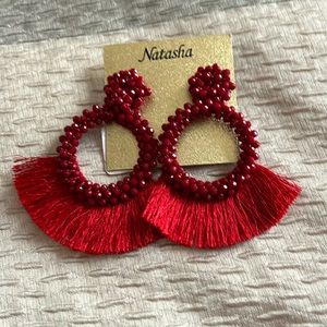 Natasha Bead and string earrings